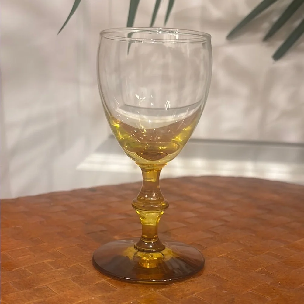 Libbey GEORGIAN FOREVER AMBER Golden Honey Footed Cordial Port Wine Glass Ombre